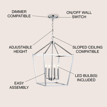 Pagoda Lantern Metal LED Pendant